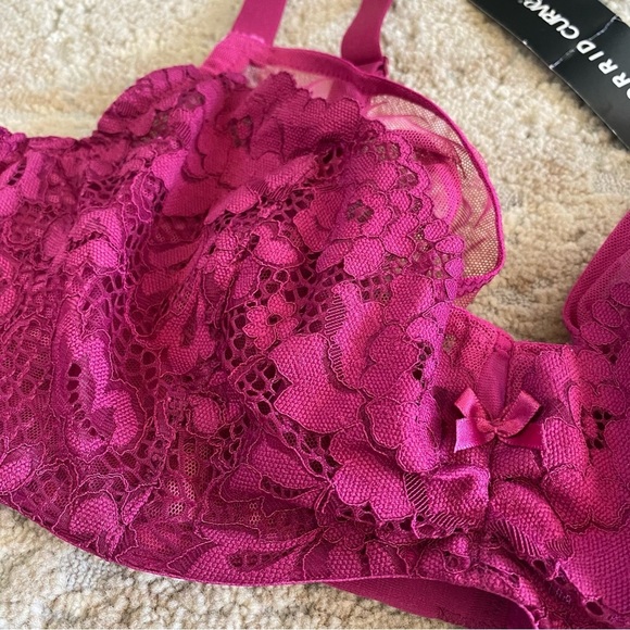 NWT Torrid Underwired Bra Unlined Demi Raspberry Pink Mesh Semi Sheer Bra: 40B - Picture 2 of 10